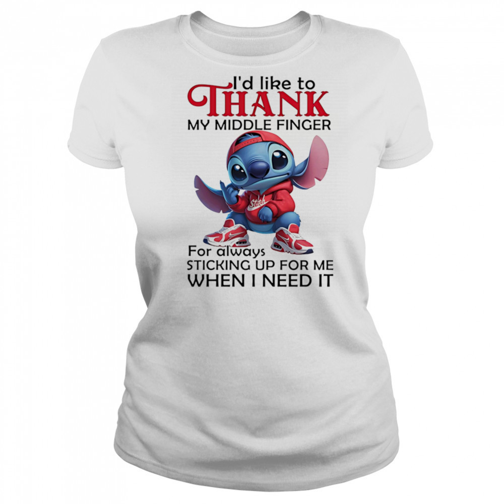 Stitch I’d like to thank my middle finger for always sticking up for me when I need it shirt Women's T-shirt