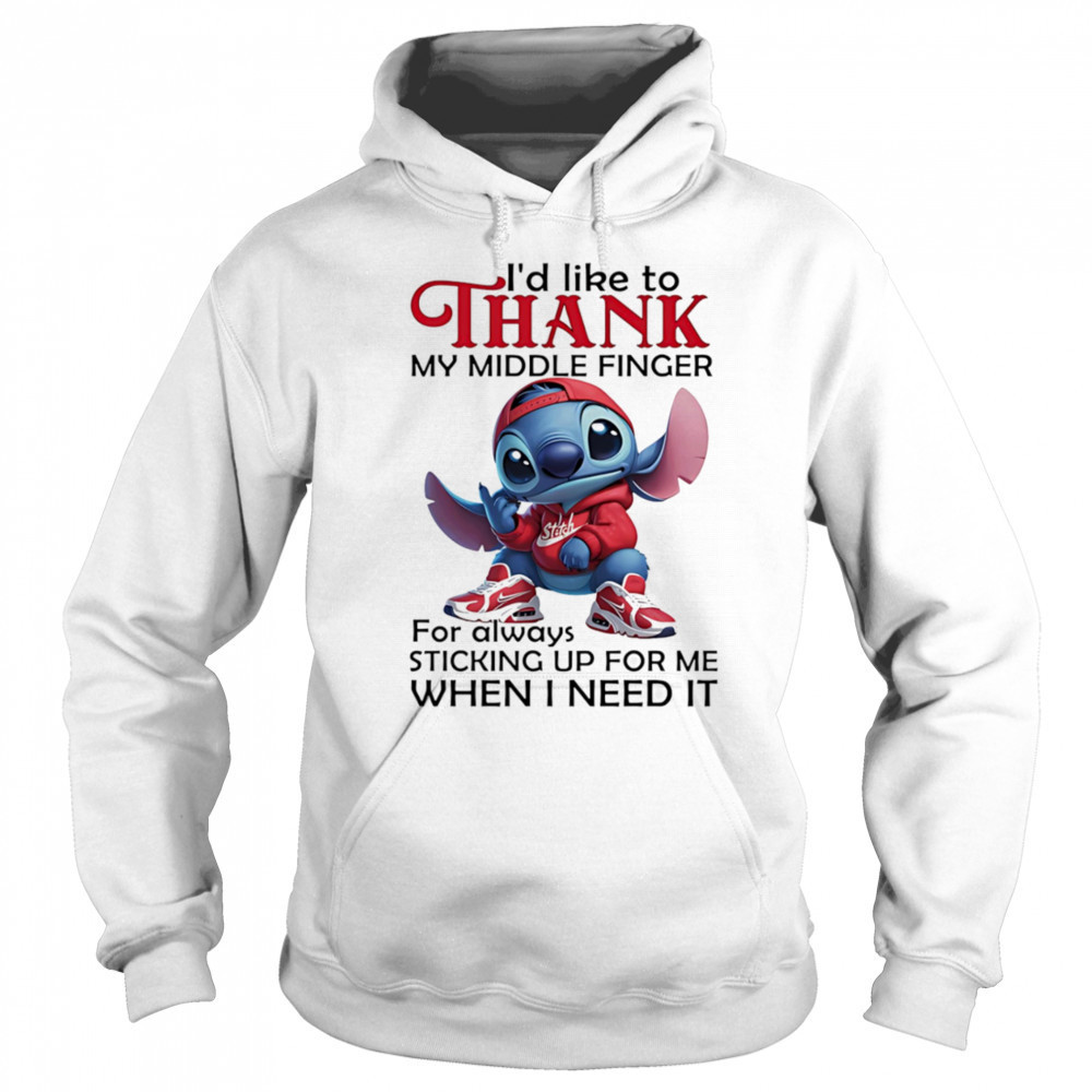 Stitch I’d like to thank my middle finger for always sticking up for me when I need it shirt Sweatshirt