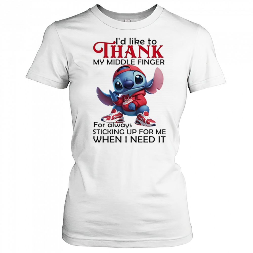 Stitch I’d like to thank my middle finger for always sticking up for me when I need it shirt Women's T-shirt