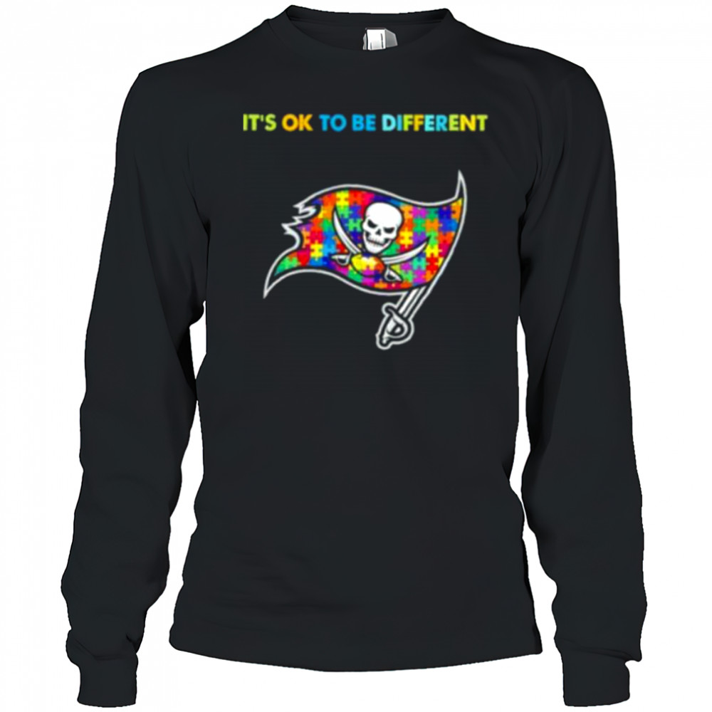 Tampa Bay Buccaneers Autism Awareness It’s ok to be different Shirt Long Sleeved