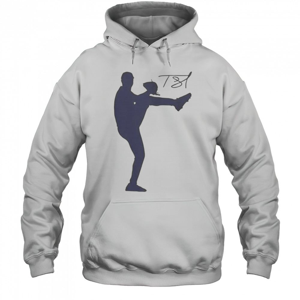 Tarik Skubal Silhouette Player Baseball Signature T-Shirt Hoodie