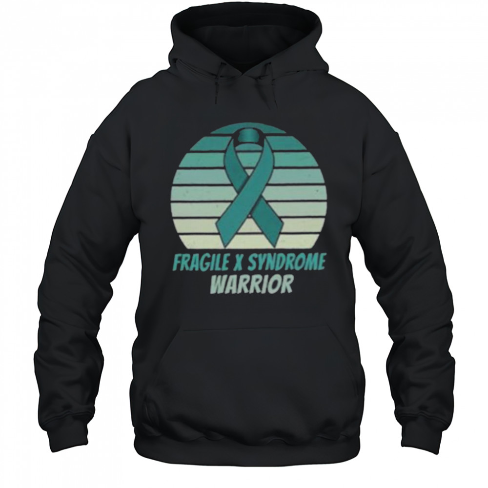 Vintage Fragile X Syndrome Warrior Teal Ribbon Fighter Pullover Shirt Hoodie