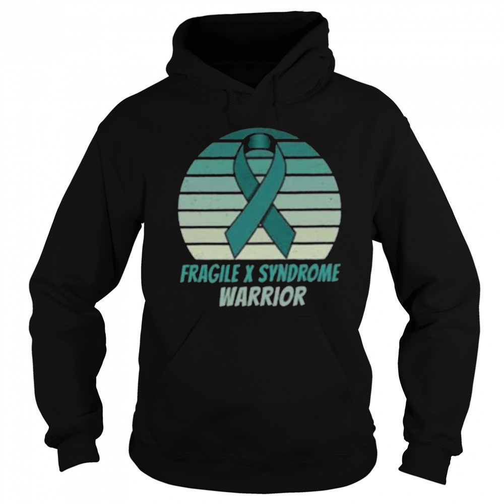Vintage Fragile X Syndrome Warrior Teal Ribbon Fighter Pullover Shirt Sweatshirt