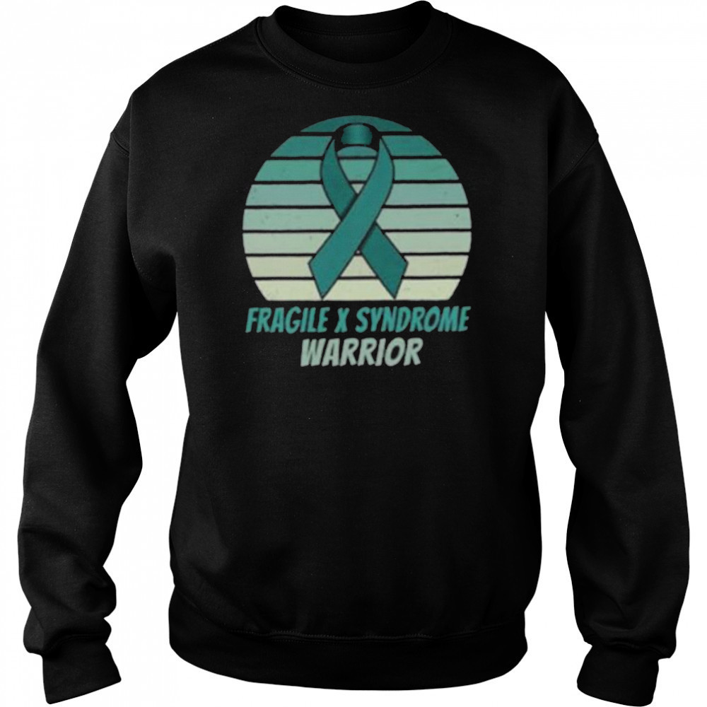 Vintage Fragile X Syndrome Warrior Teal Ribbon Fighter Pullover Shirt Hoodie
