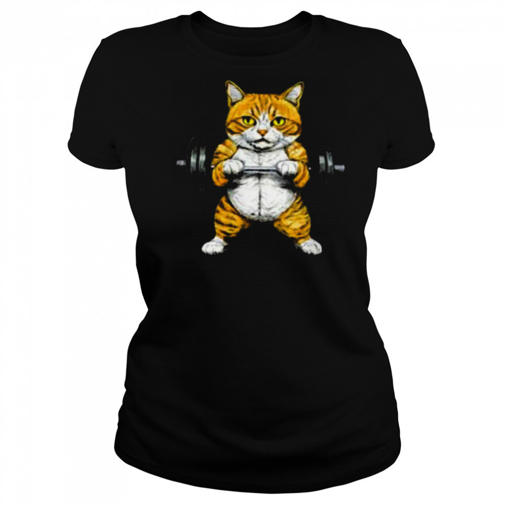 Womens Fitness Cat V Neck Shirt Women's T-shirt