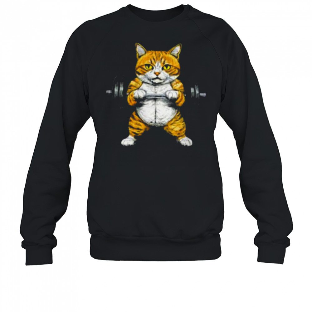 Womens Fitness Cat V Neck Shirt Sweatshirt