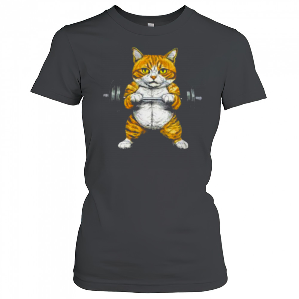 Womens Fitness Cat V Neck Shirt Women's T-shirt