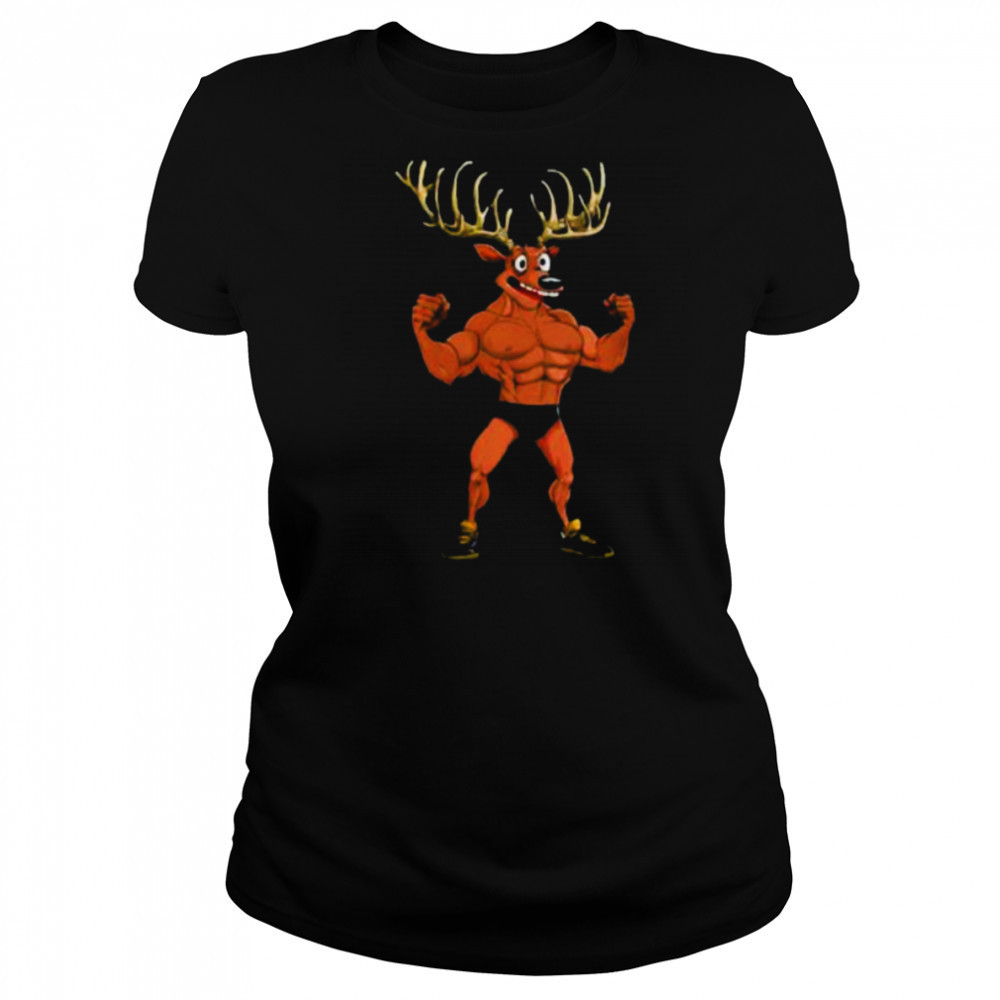 Womens Sport Animals Deer V Neck Shirt Women's T-shirt
