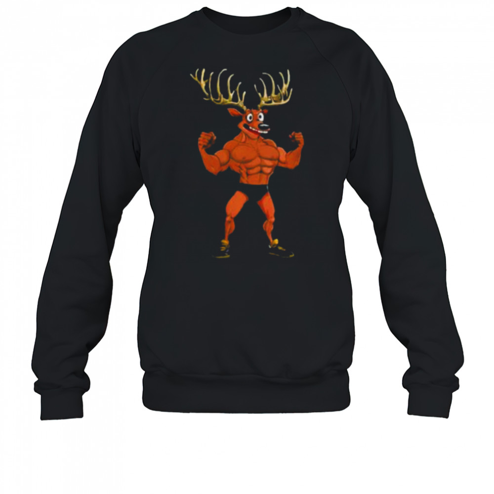 Womens Sport Animals Deer V Neck Shirt Sweatshirt