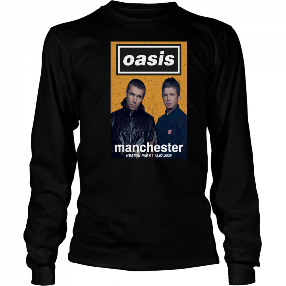 12 Jul 2025 OASIS Manchester UK Tour Poster T-Shirt Long Sleeved