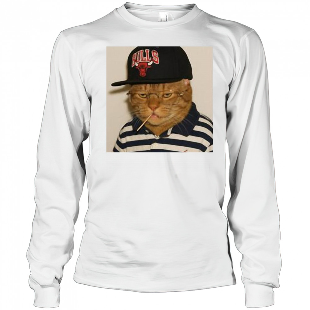 Numanuk Cat With Bulls Hat T-Shirt Long Sleeved