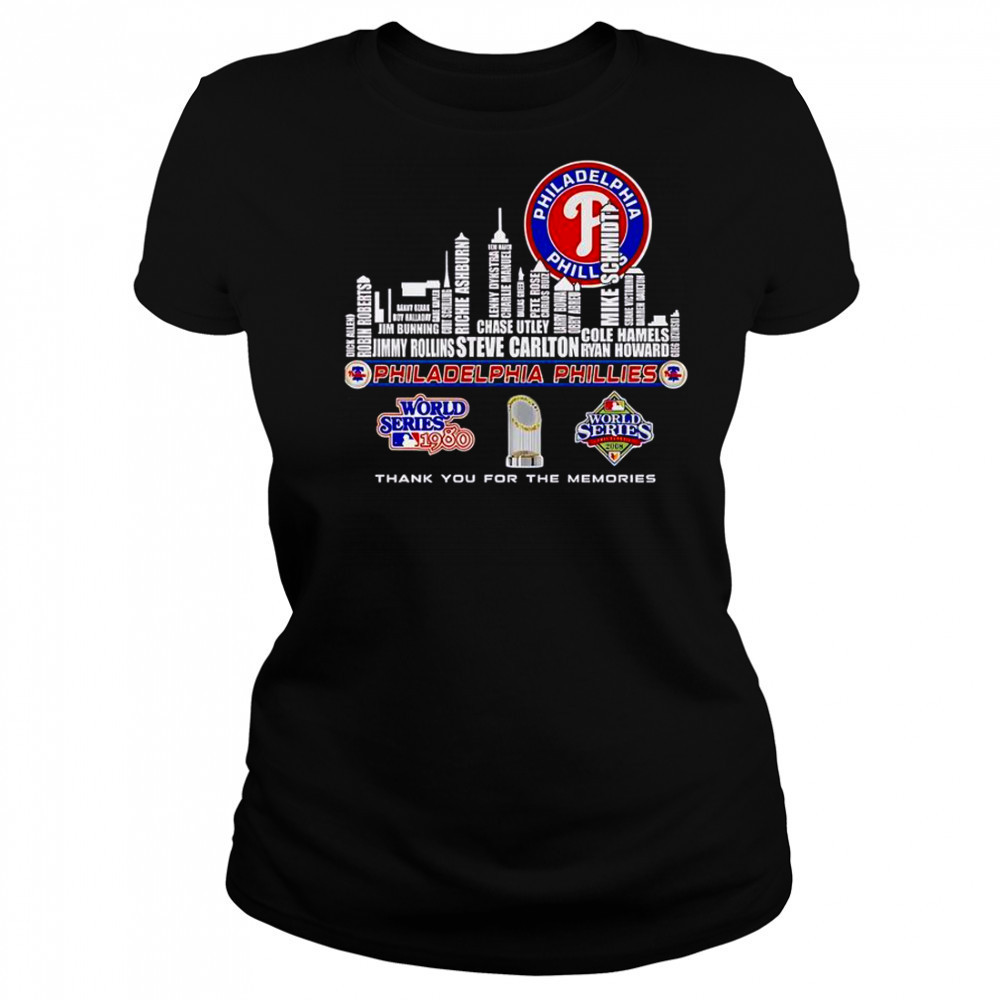 Skyline Name Philadelphia Phillies World Series Thank You For The Memories T-Shirt Women's T-shirt