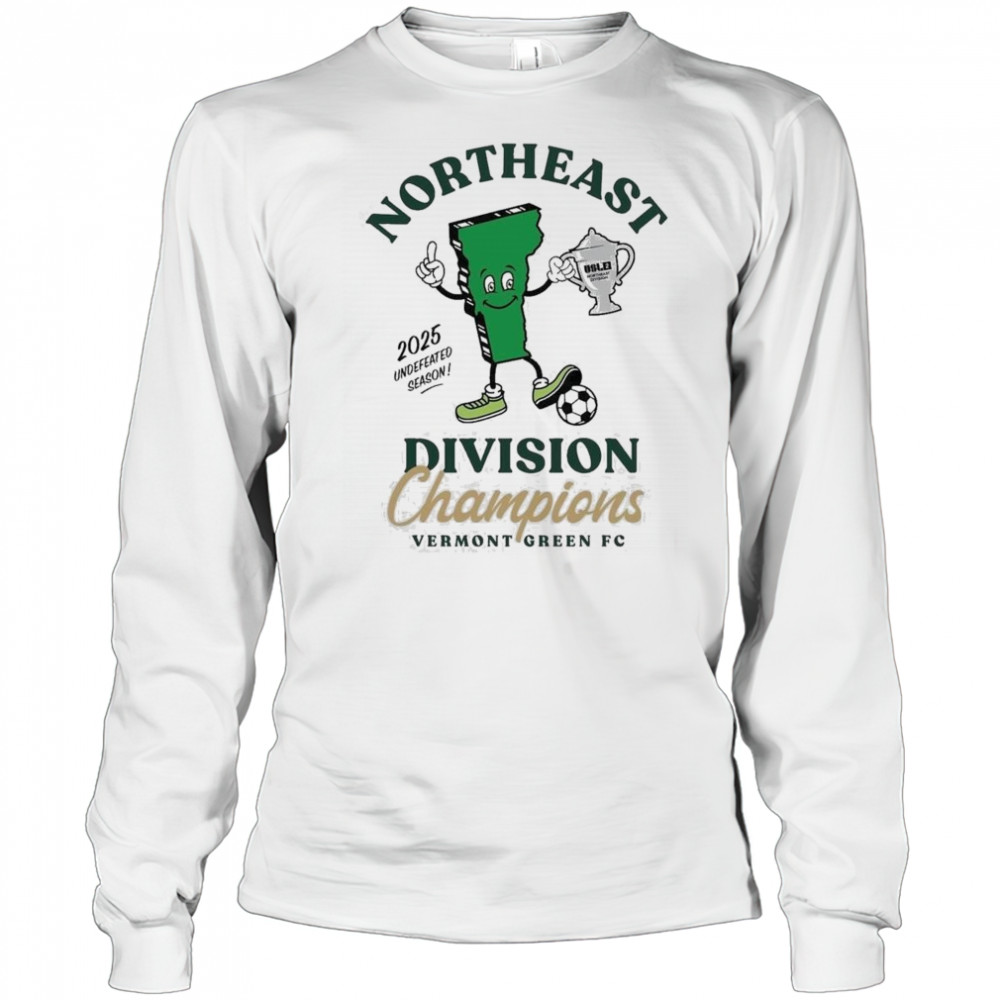 Vermont Green Fc Northeast Division Champions 2025 Shirt Long Sleeved