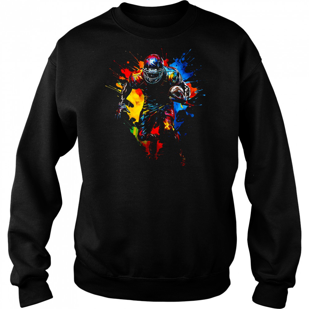 American Football Player Art Tee – Vintage Sports Fan Shirt Hoodie