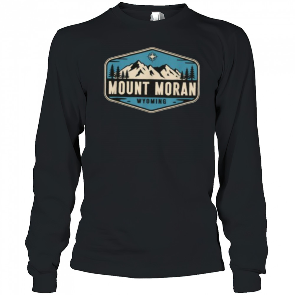 Mount Moran Wyoming Nature Mountain Graphic T Shirt Long Sleeved