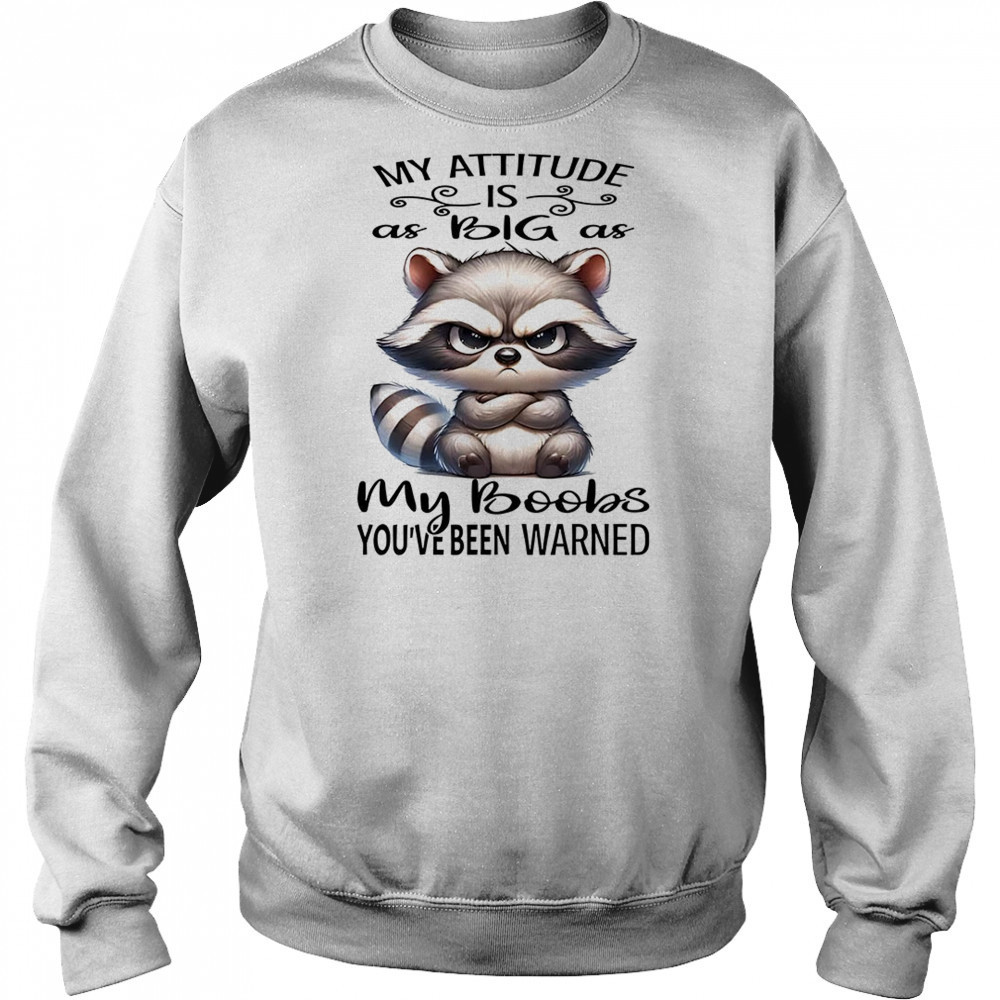 Raccoon my attitude is as big as my boobs shirt Hoodie