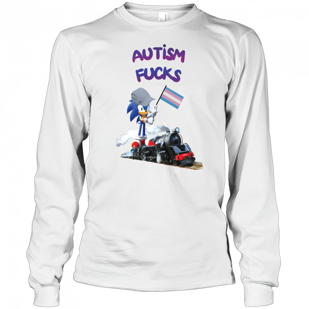 Sonic Autism Fucks On Train Shirt Long Sleeved