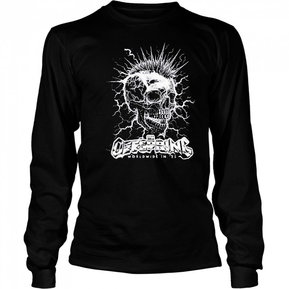 The Offspring Mohawk Skull 2025 Tour T-Shirt Long Sleeved