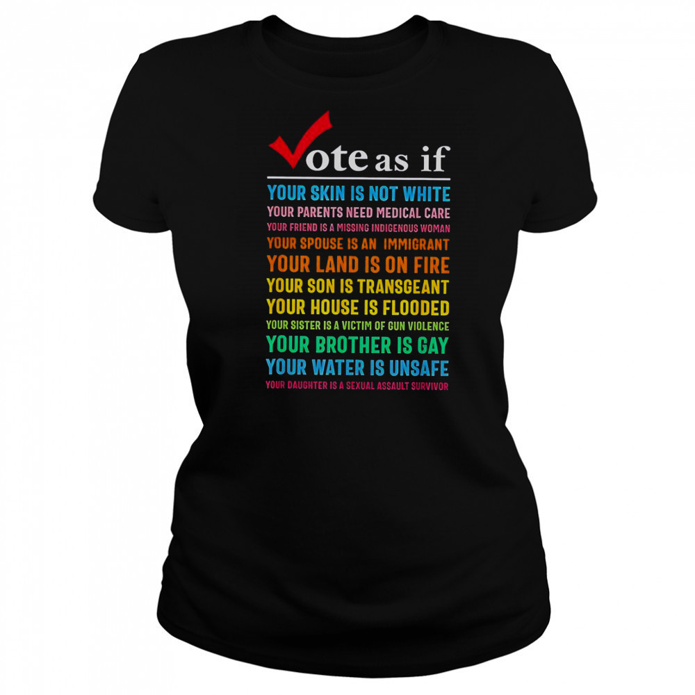 Vote As If Your Skin Is Not White Your Parents Need Medical Care T-Shirt Women's T-shirt