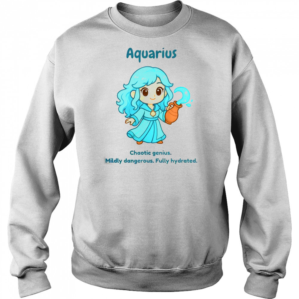 Aquarius The Water Sprite Chaotic Genius Mildly Dangerous Fully Hydrated T-Shirt Hoodie