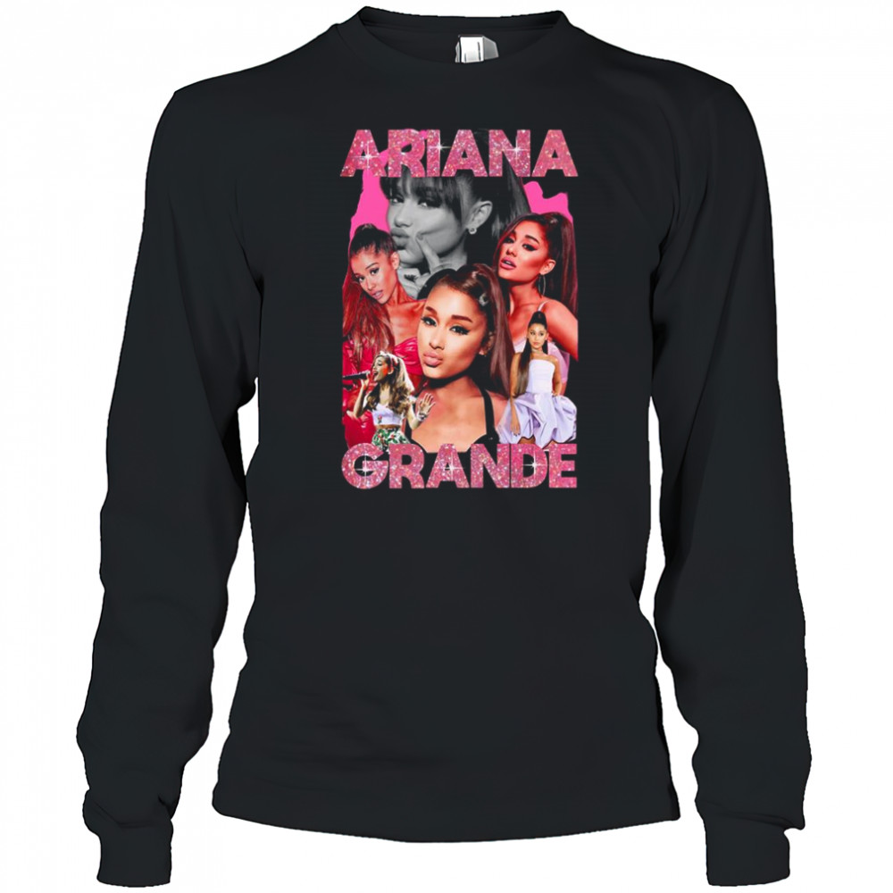 Ariana Grande Pink Sparkle Bootleg Shirt Long Sleeved
