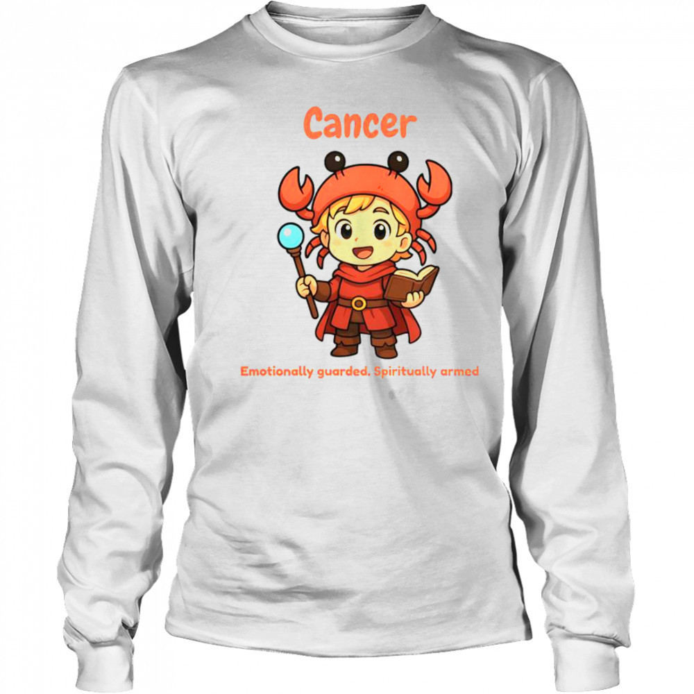 Cancer The Wizard Emotionally Guarded Spiritually Armed T-Shirt Long Sleeved