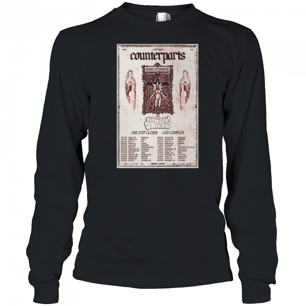 Counterparts UK & EU Tour 2025 Poster Shirt Long Sleeved