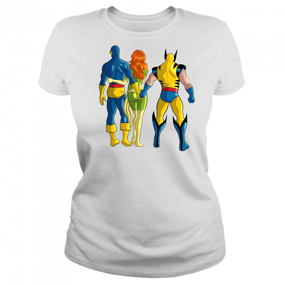 Cyclops and Wolverine cheating behind Jean Grey shirt Women's T-shirt