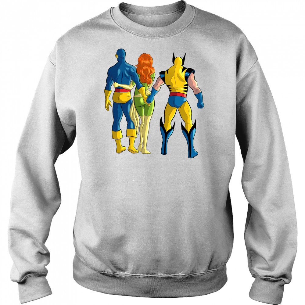 Cyclops and Wolverine cheating behind Jean Grey shirt Hoodie