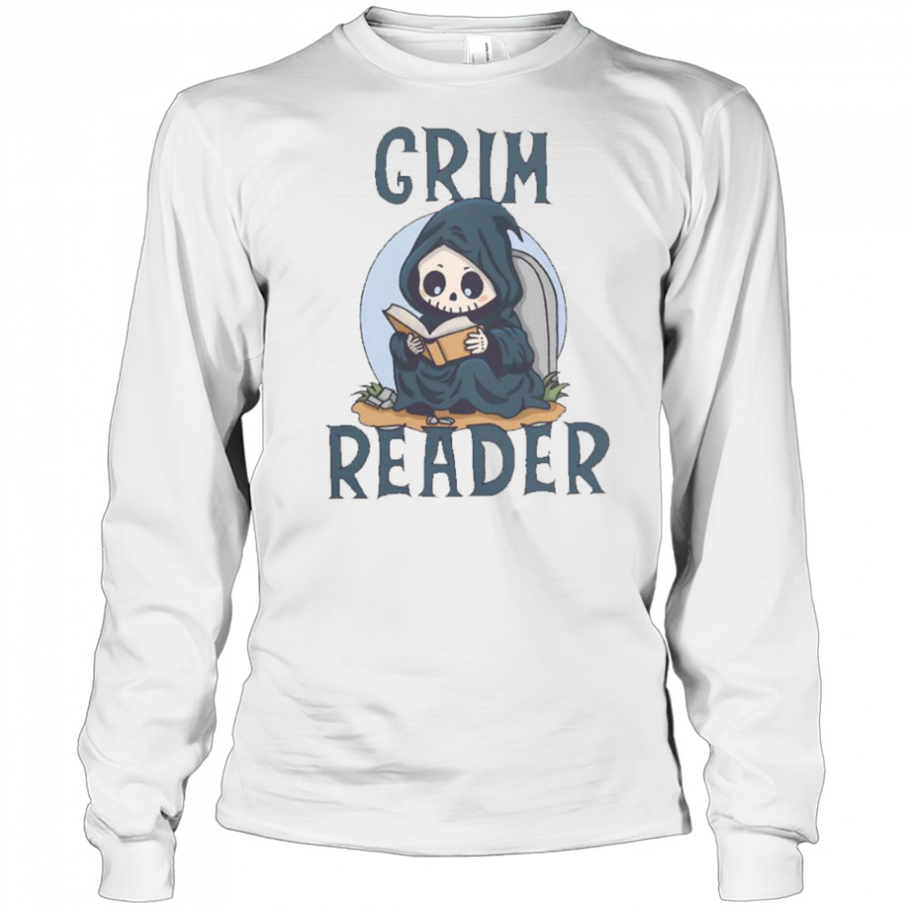 Grim Reader Reading Book T-Shirt Long Sleeved