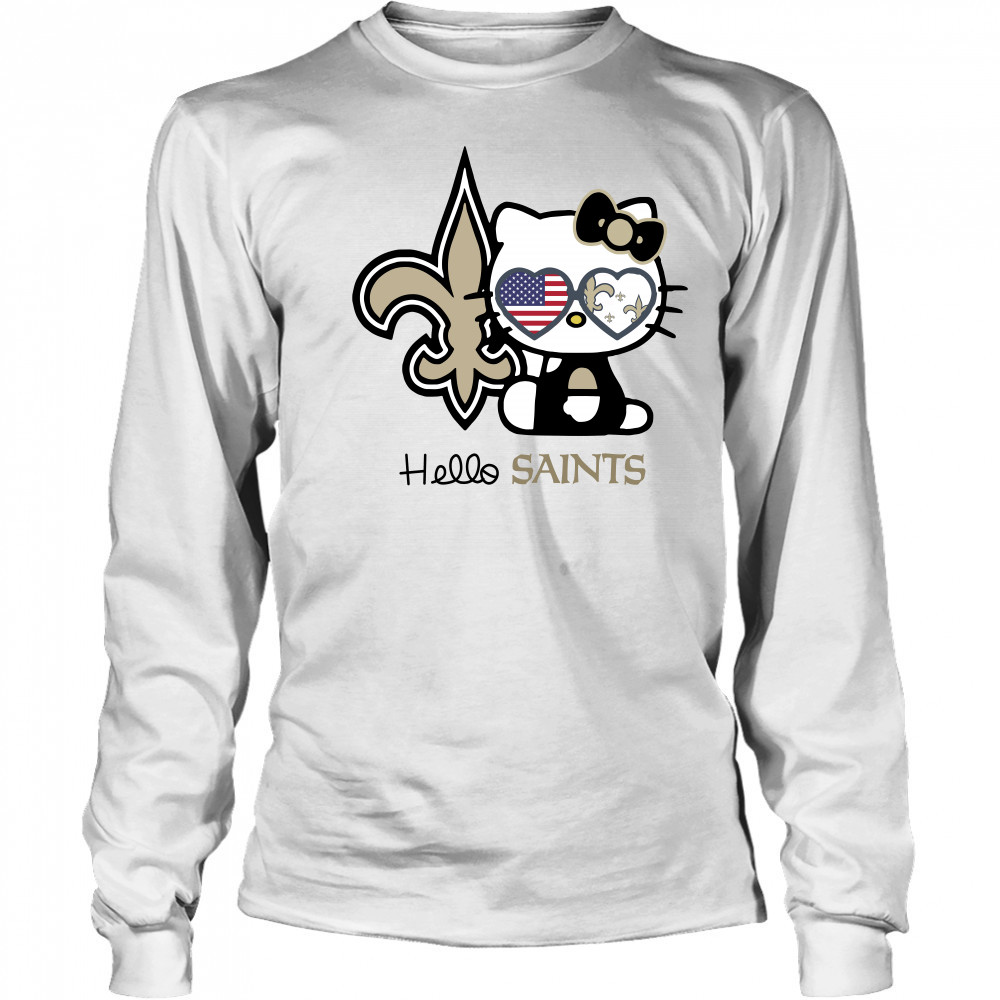 Hello Kitty New Orleans Saints shirt Long Sleeved