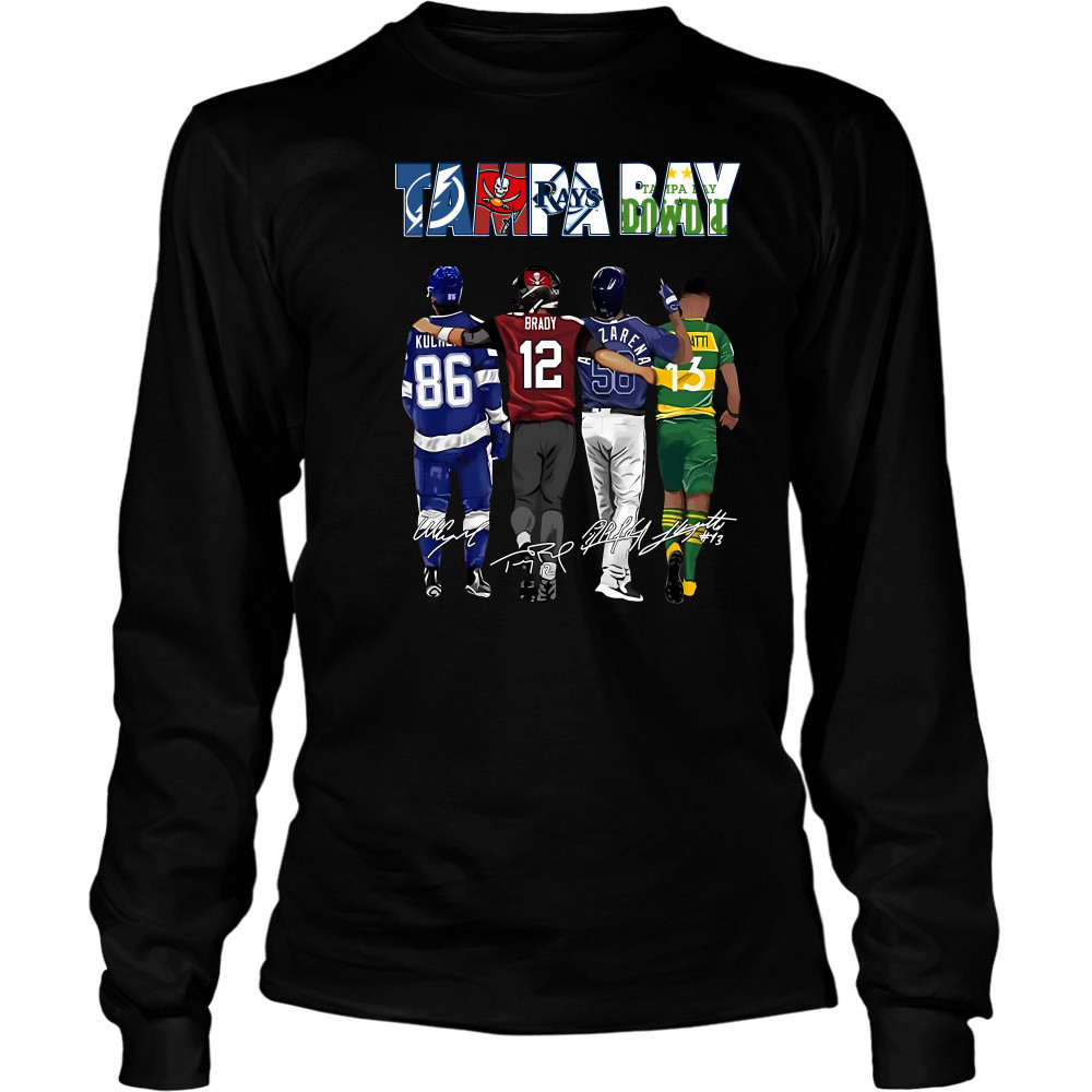 Hot 2023 Tampa Bay Rays Tampa Bay Buccaneers Tampa Bay Lightning Tampa Bay Rowdies Signatures Shirt Long Sleeved