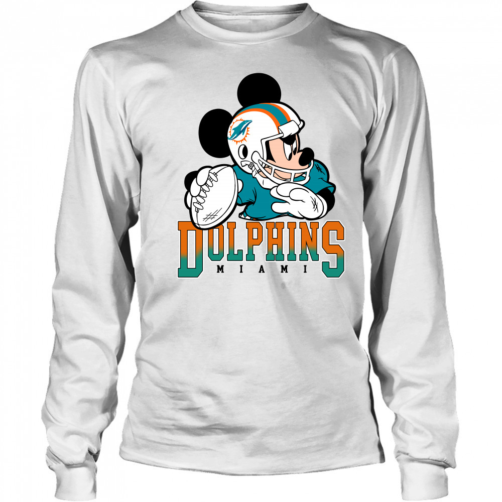 Miami Dolphins Disney Mickey T-shirt Long Sleeved