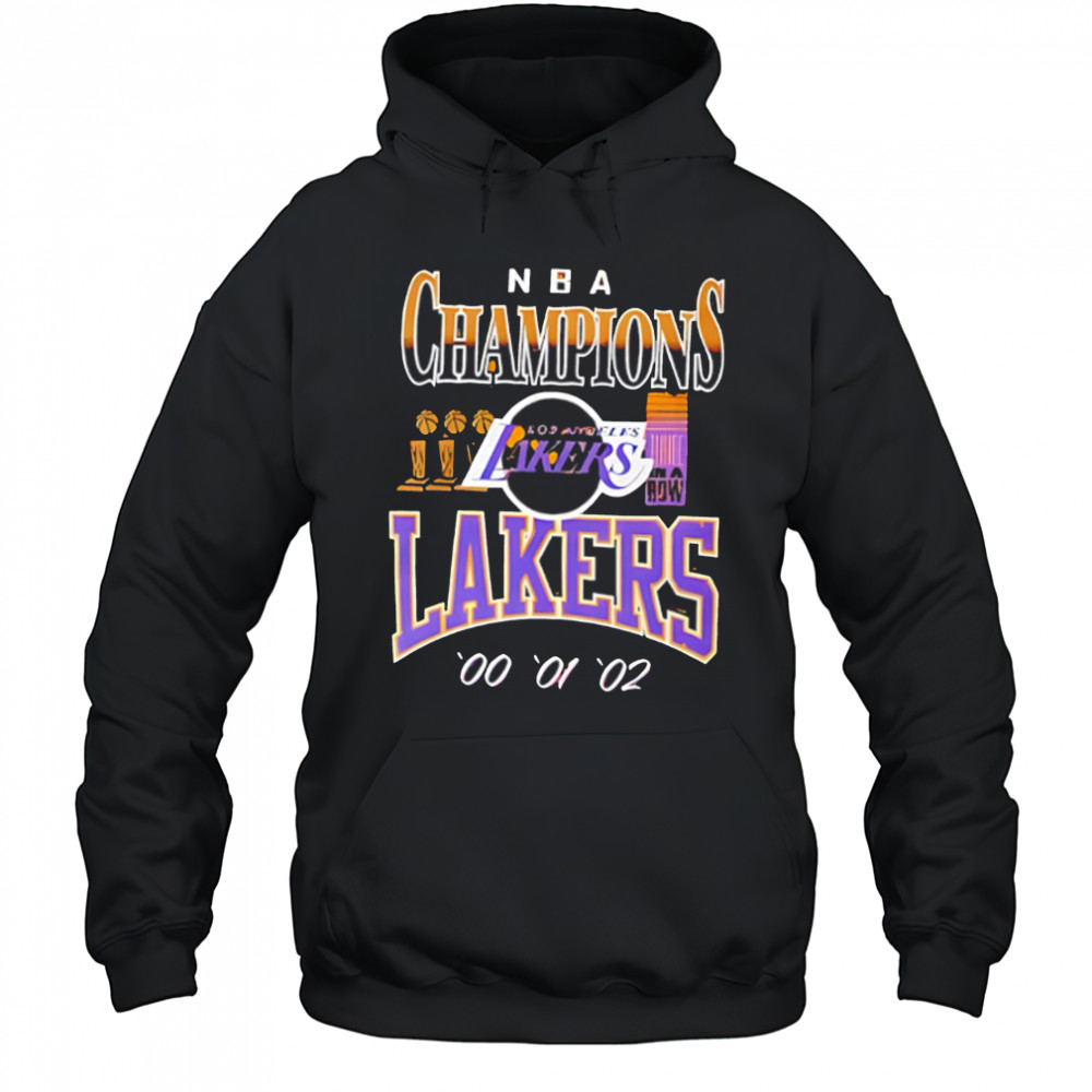 NBA Champions Los Angeles Lakers 00 01 02 shirt Hoodie
