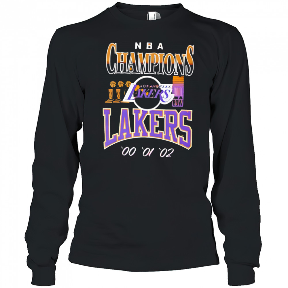 NBA Champions Los Angeles Lakers 00 01 02 shirt Long Sleeved