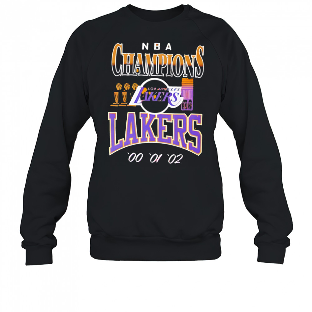 NBA Champions Los Angeles Lakers 00 01 02 shirt Sweatshirt