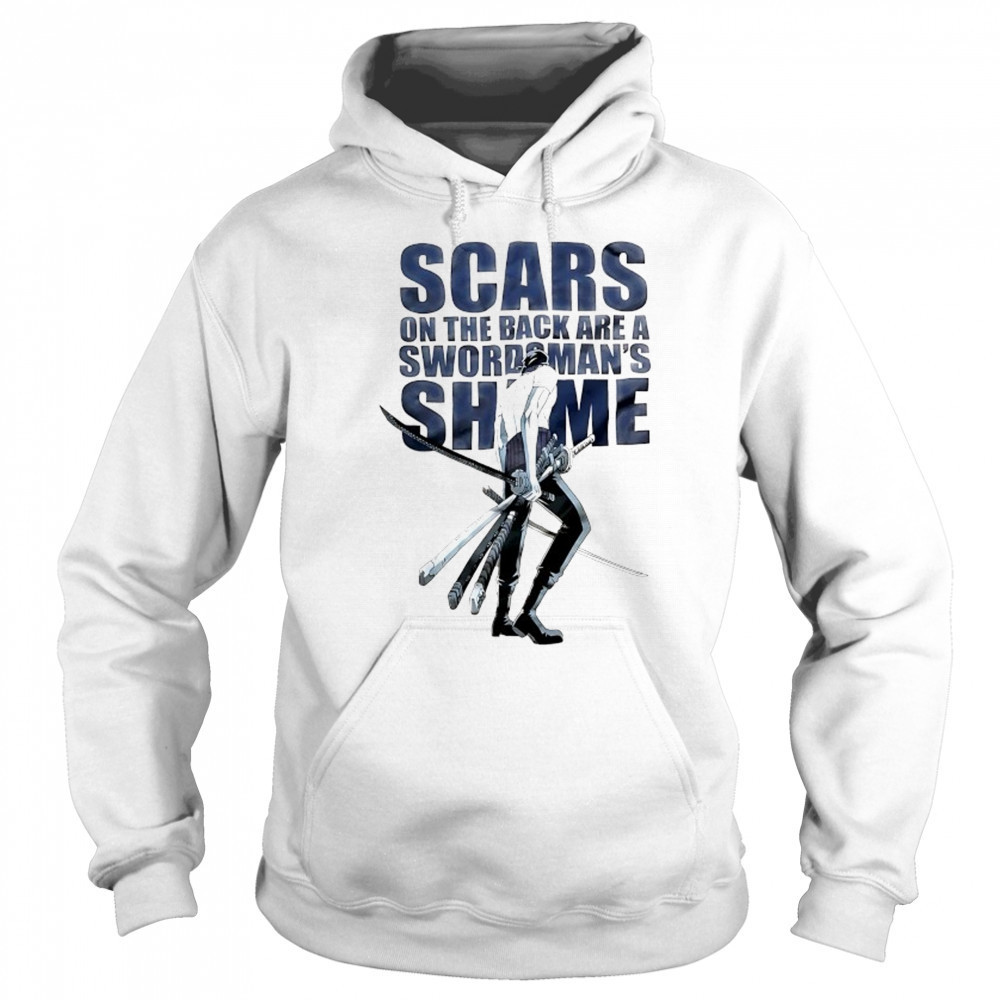 Scars on the back are a swordsman’s Shame One Piece Roronoa Zoro shirt Sweatshirt
