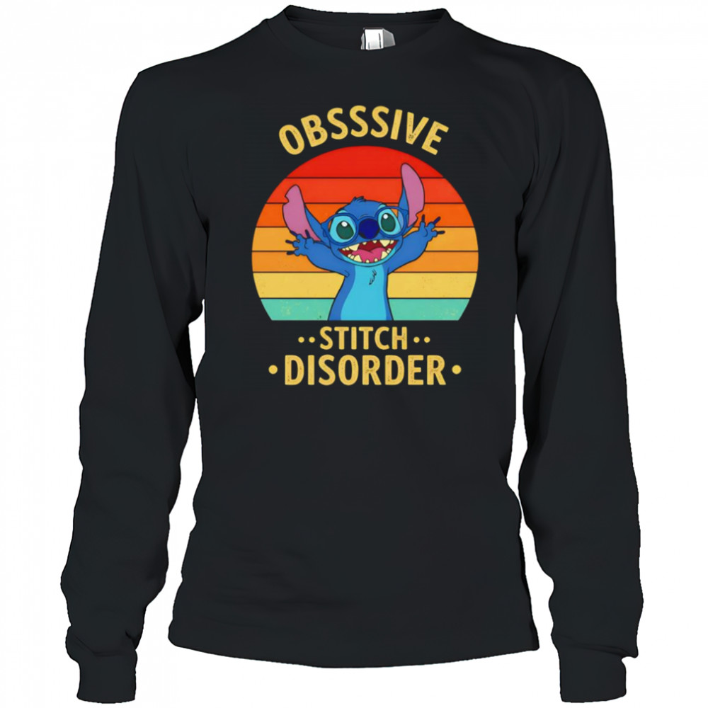 Stitch obsessive disorder retro shirt Long Sleeved