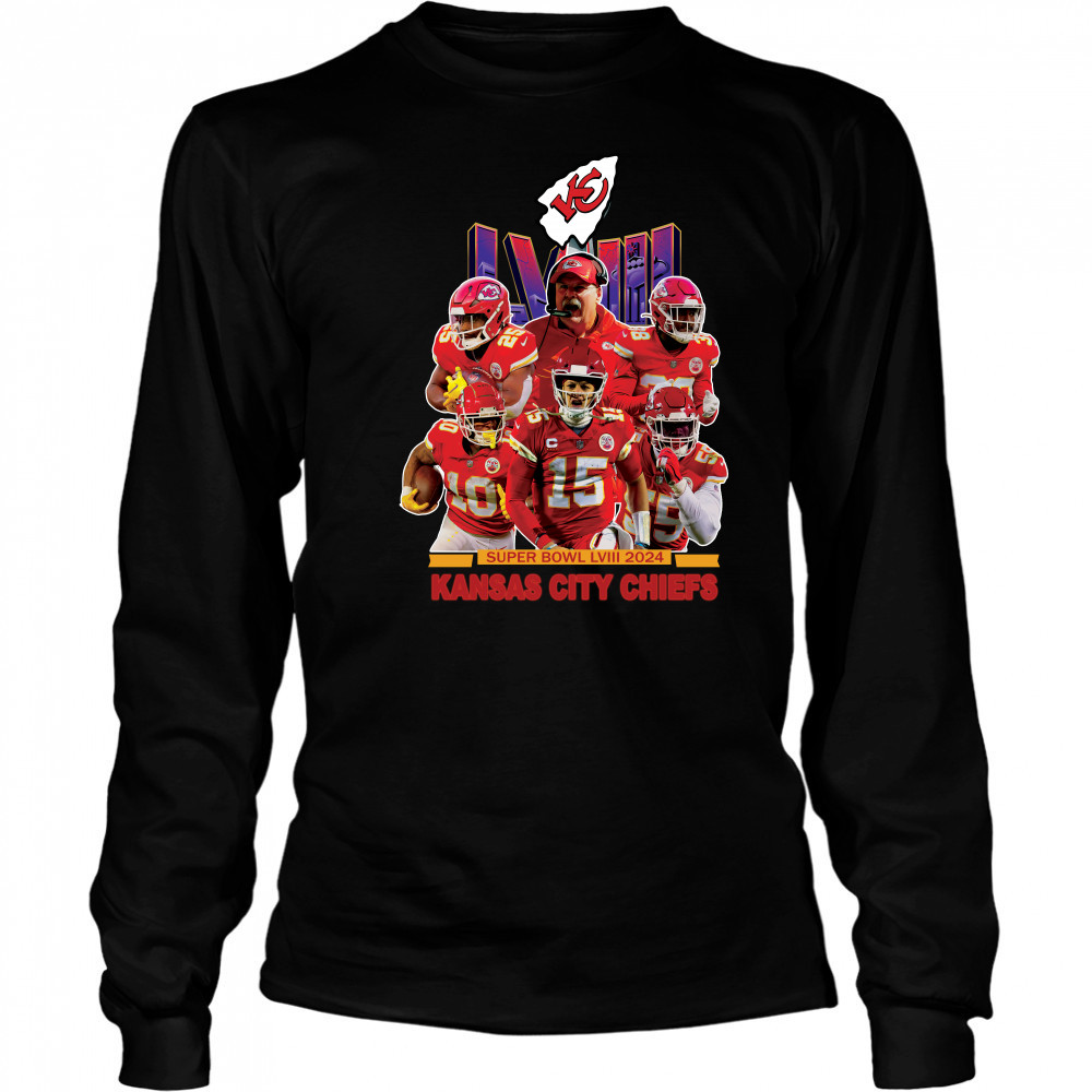 Super Bowl LVIII 2024 Kansas City Chiefs T-shirt Long Sleeved