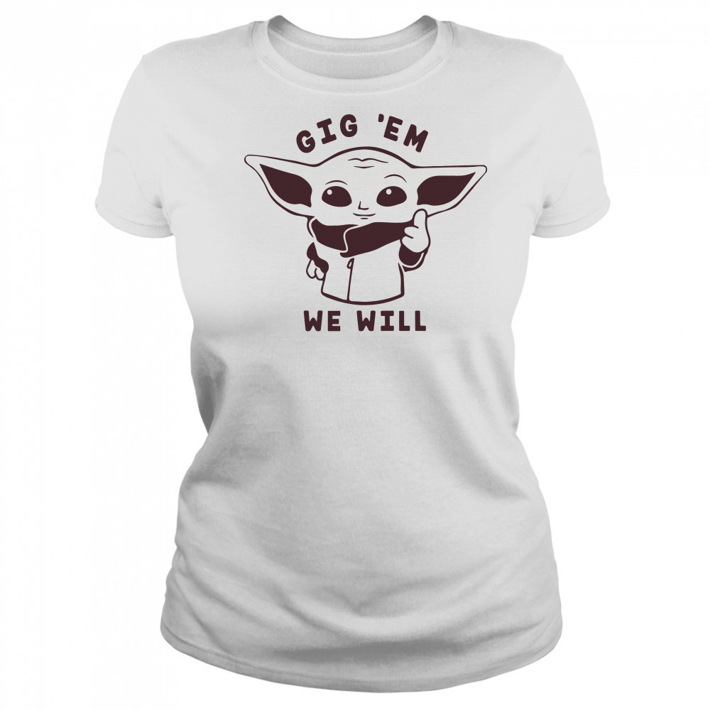 Texas A&M Aggies Baby Yoda Gig ‘EM shirt Women's T-shirt