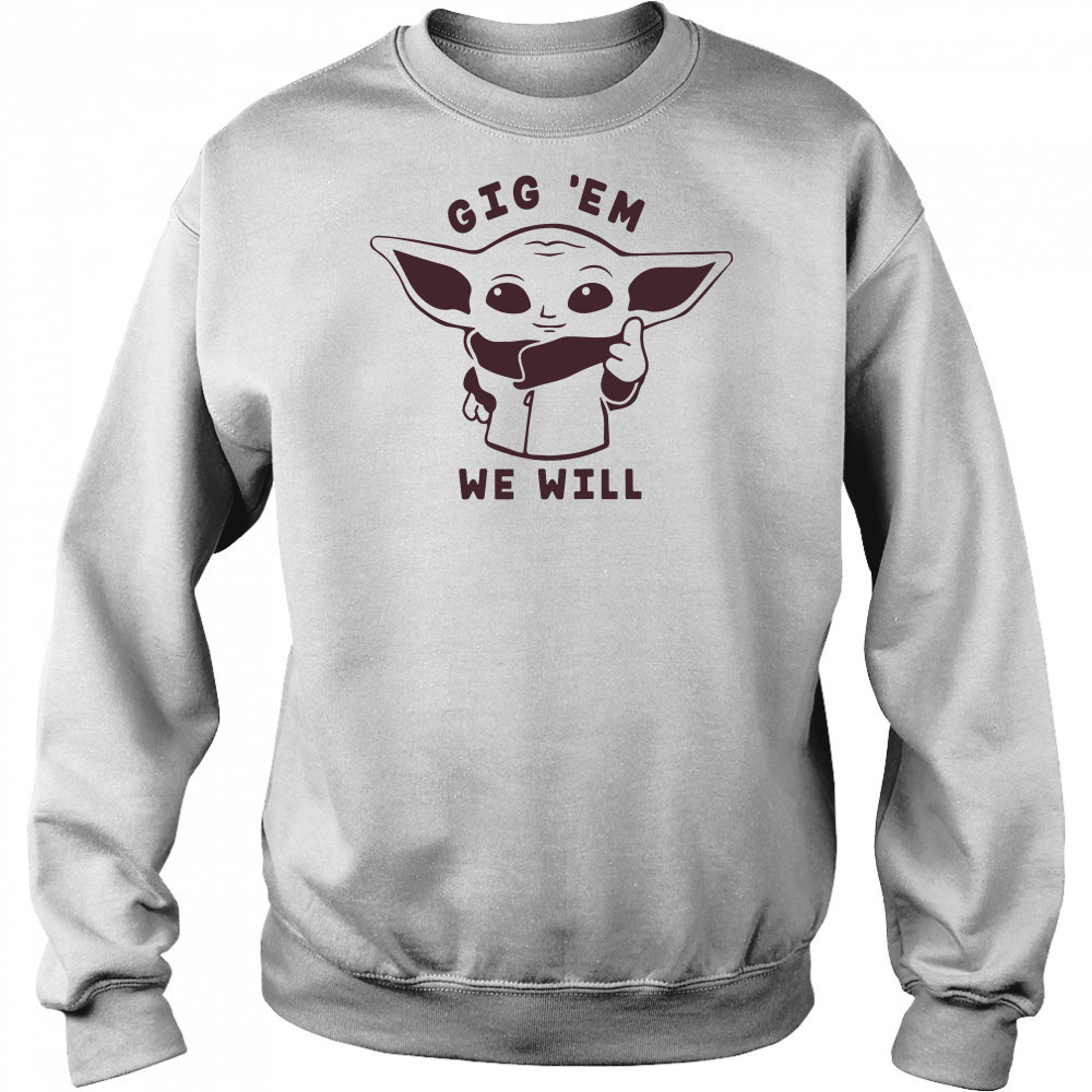 Texas A&M Aggies Baby Yoda Gig ‘EM shirt Hoodie