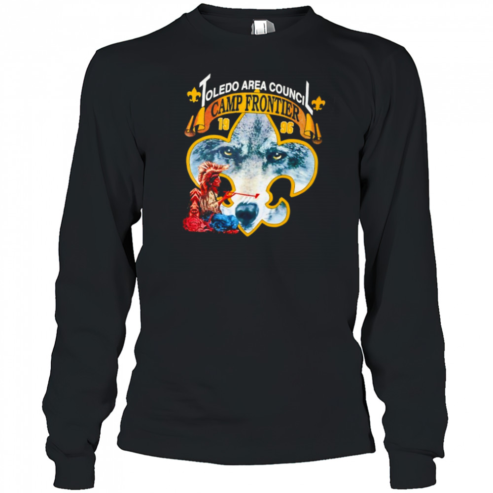 Toledo Area Council Camp Frontier Wilderness Nature Wolf Indian shirt Long Sleeved
