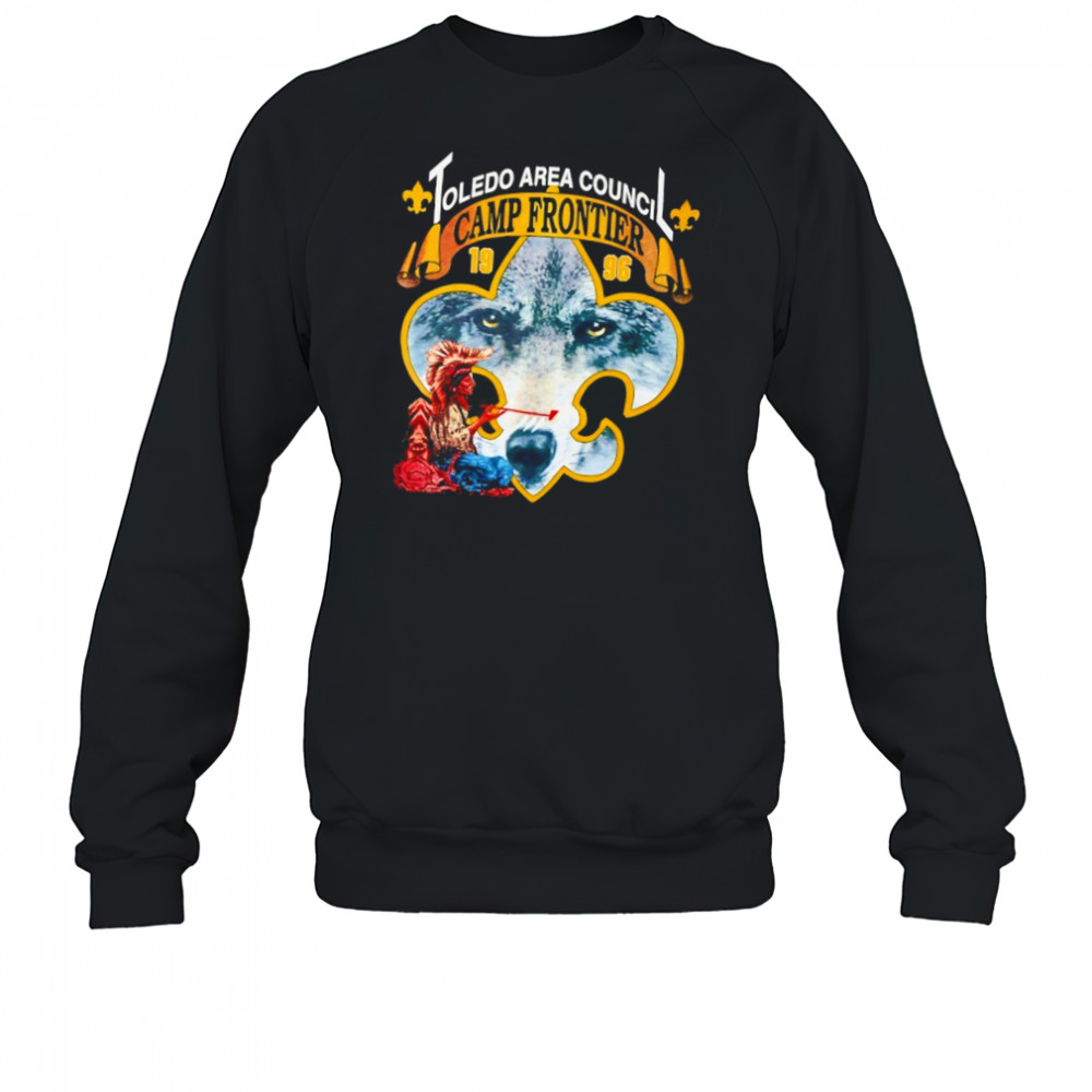 Toledo Area Council Camp Frontier Wilderness Nature Wolf Indian shirt Sweatshirt