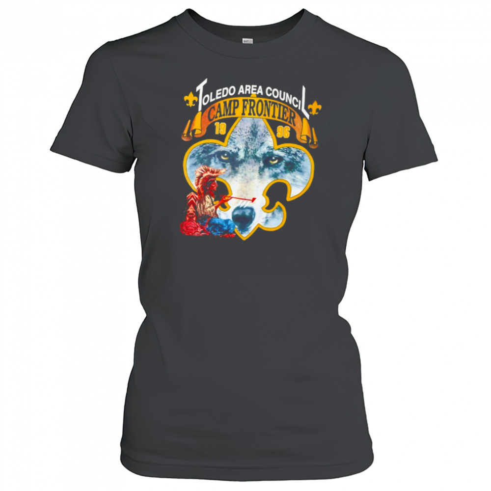 Toledo Area Council Camp Frontier Wilderness Nature Wolf Indian shirt Women's T-shirt