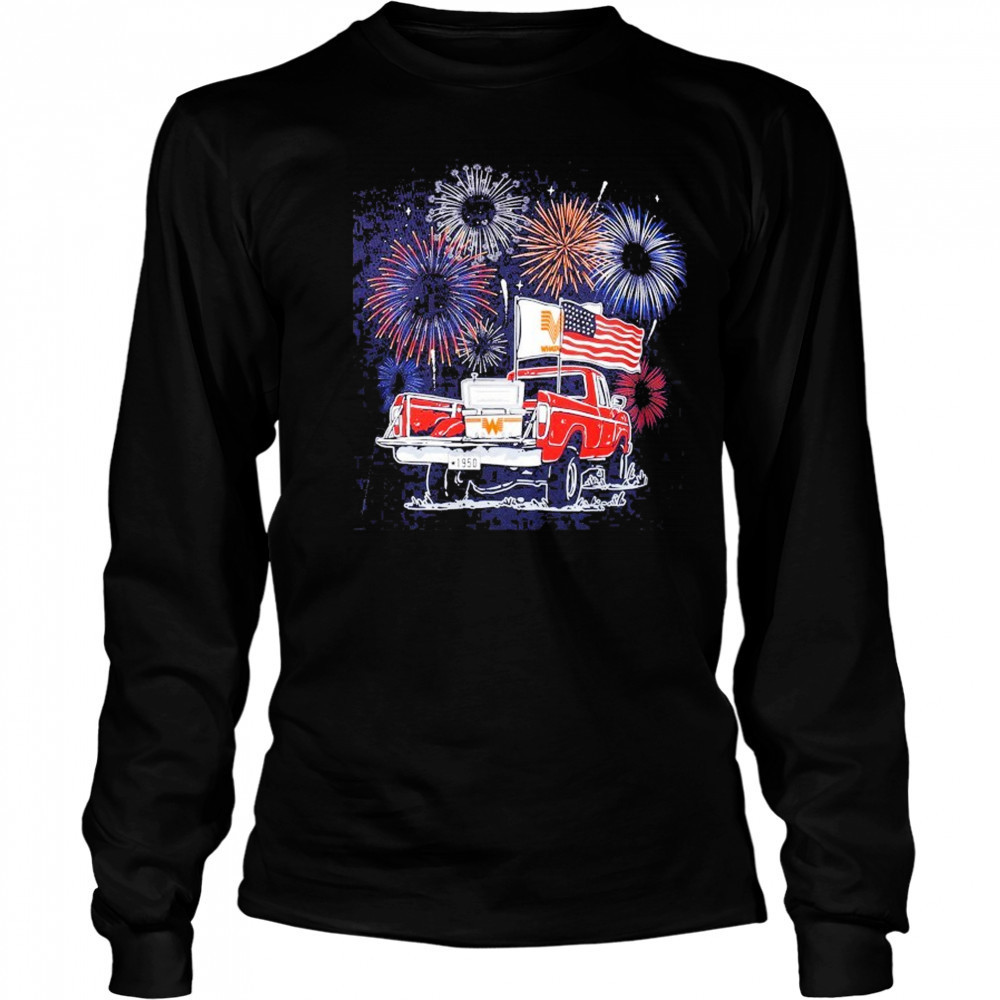 Whataburger Firework America 4th Of July T-shirt Long Sleeved