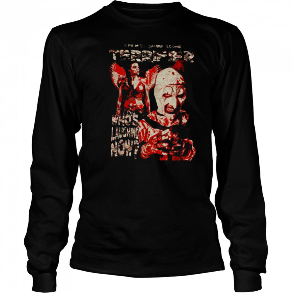 Who’s Laughing Now Grunge Poster Horror Movie T Shirt Long Sleeved