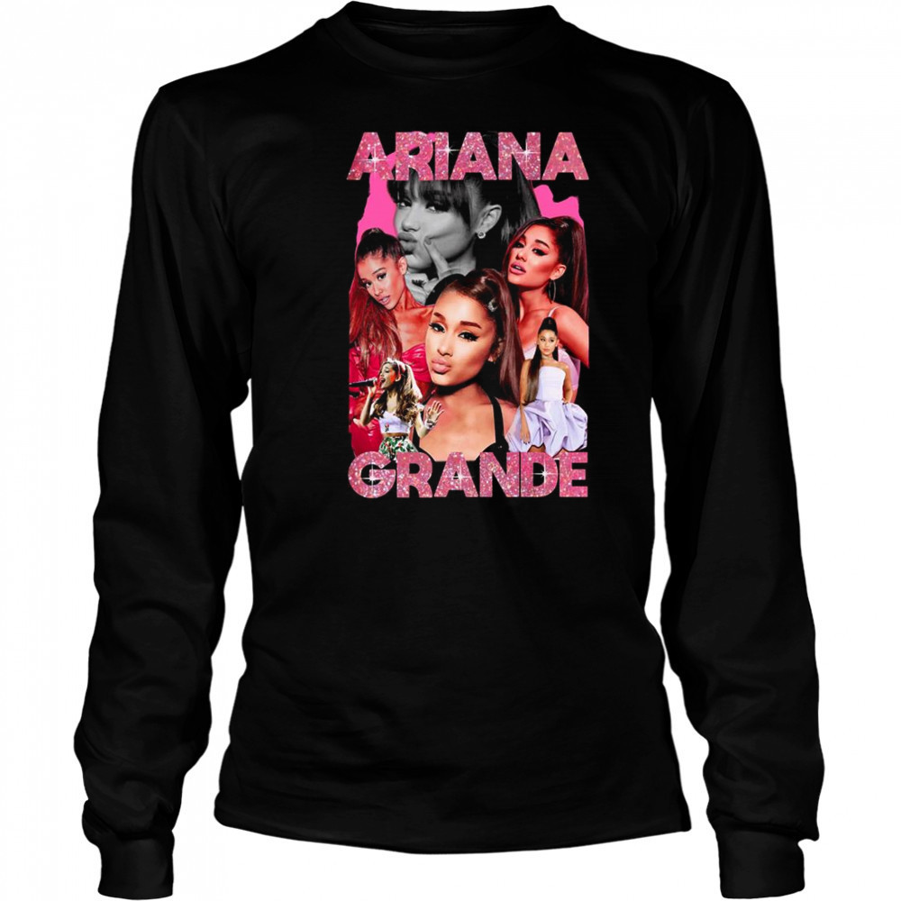 Ariana Grande Pink Sparkle Bootleg Shirt Long Sleeved