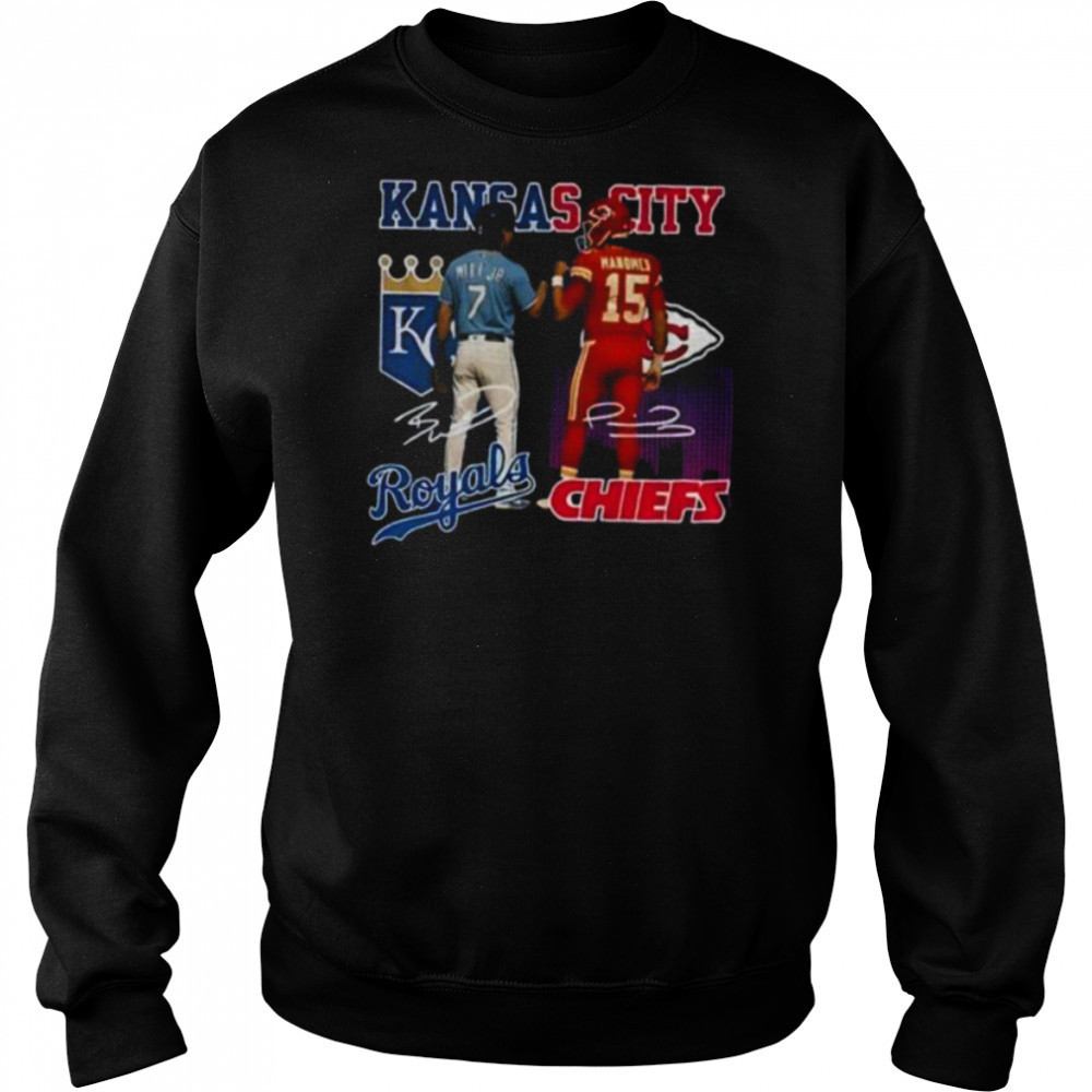 Bobby Witt Jr. Kansas City Royals x Patrick Mahomes Kansas City Chiefs signature sports shirt Hoodie