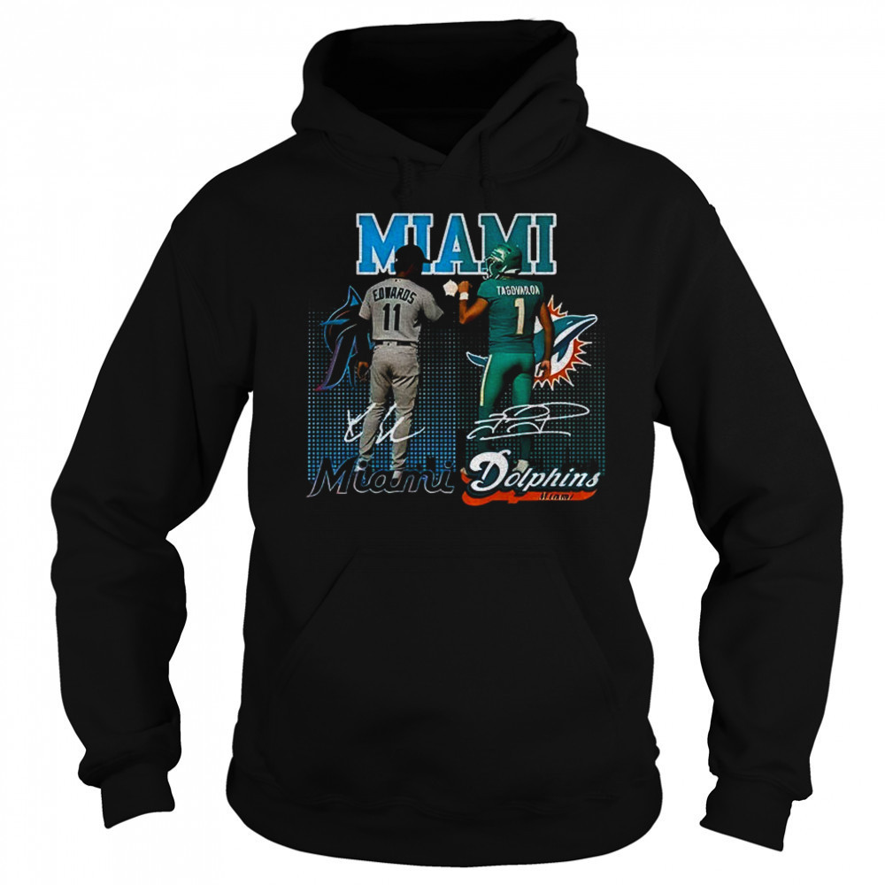 Bryan De La Cruz Miami Marlins x Tua Tagovailoa Miami Dolphins signature sports shirt Sweatshirt
