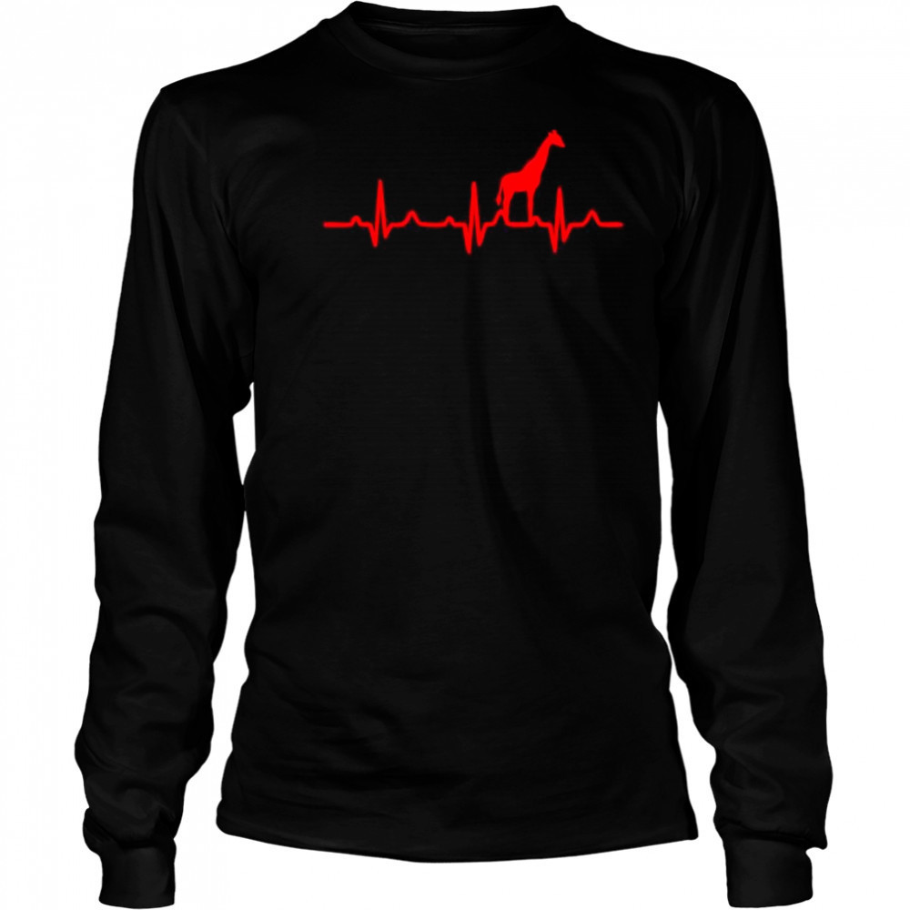 Giraffes heart rate shirt Long Sleeved